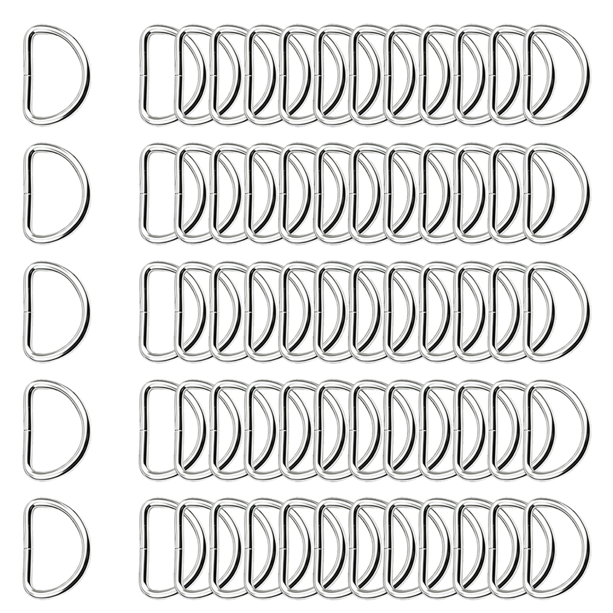 D Ring Strap - 30/60/100Pcs D-ring buckle stainless steel semi-circular