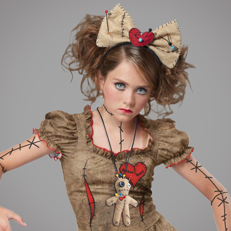 Voodoo Cosplay And Prop - New Halloween VOODOO Doll Necklace Hair