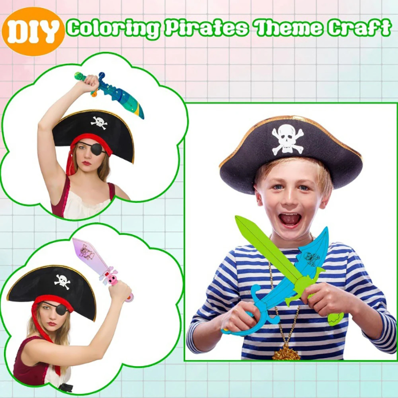 16pcs Kids Wooden Pirate Theme - Cosplay Prop Painting recensione e prezzo
