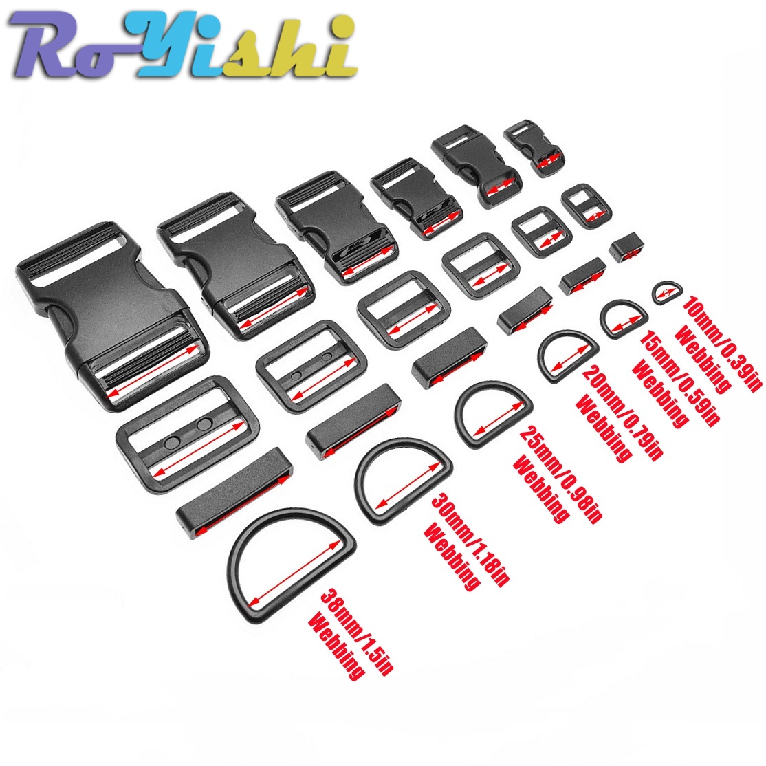 1-10 Set Plastic Side Release  - D Ring Strap recensione e prezzo