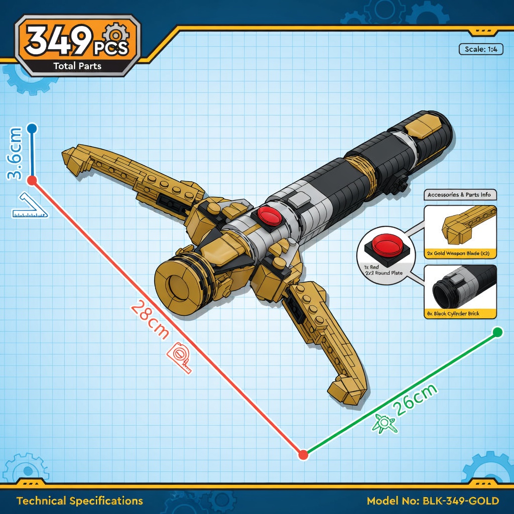 Sci-Fi Energy Sword Hilt MOC B - Cosplay Prop Building recensione e prezzo