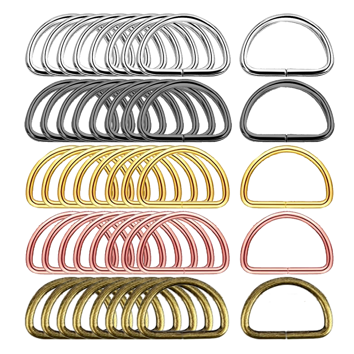 30/60/100Pcs D-Shaped Ring Met - D Ring Strap recensione e prezzo