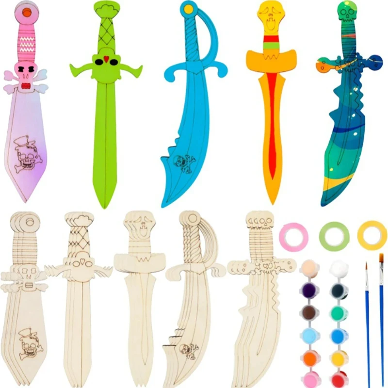 16pcs Unfinished Wooden Swords - Cosplay Prop Painting recensione e prezzo