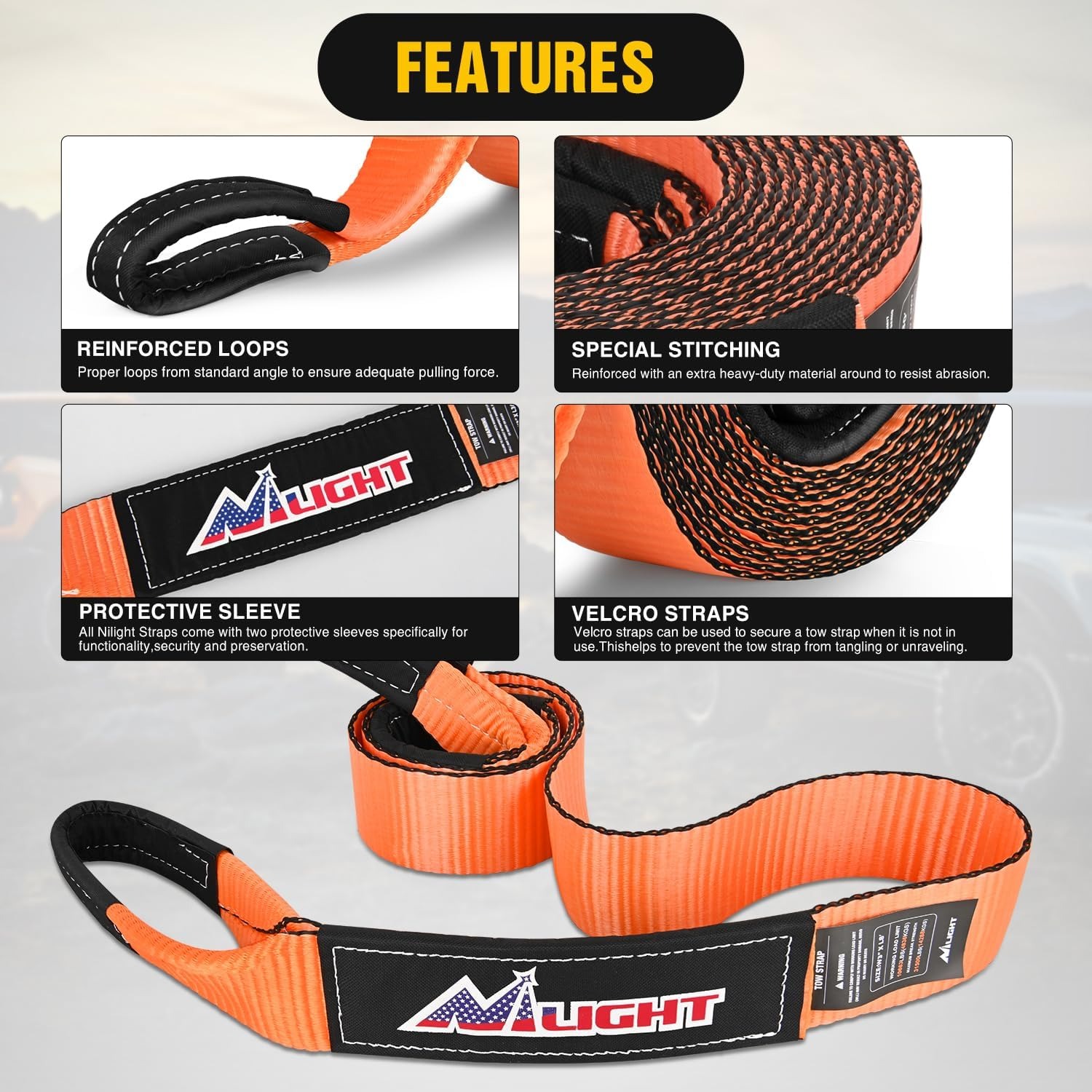 Nilight Offroad Recovery Kit 3 - D Ring Strap recensione e prezzo
